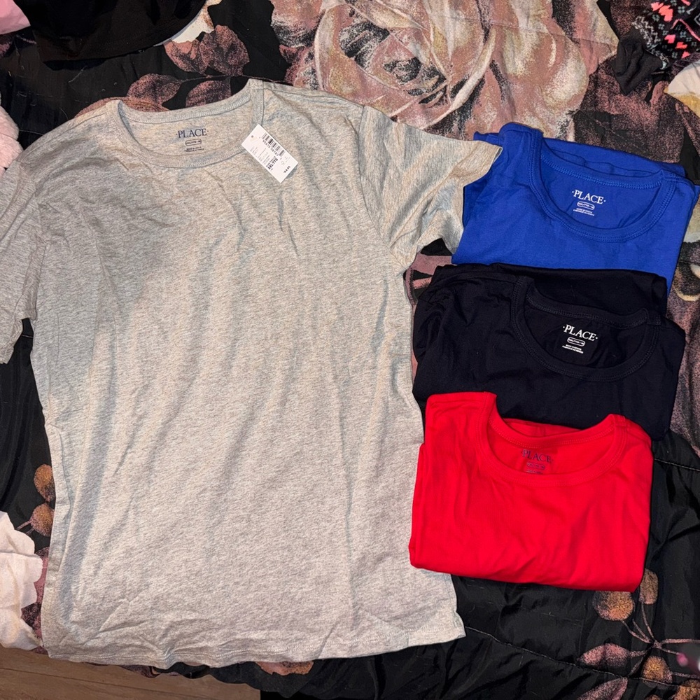 CHILDRENS PLACE boys T-Shirt Pack - Gray, Blue, Black, Red
